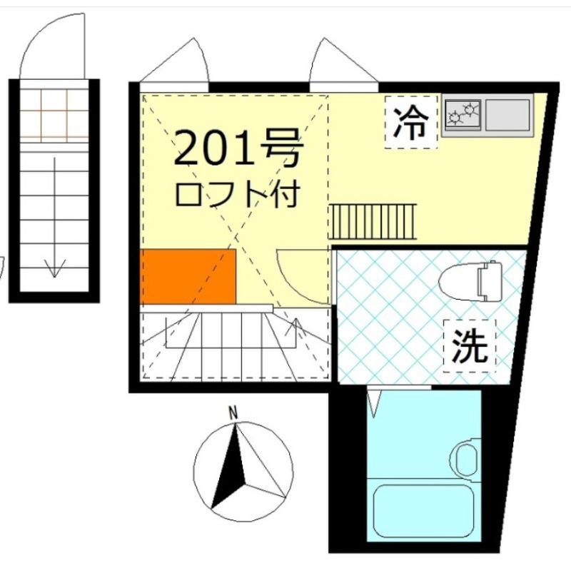 プリームス品川(ワンルーム/2階)の間取り写真