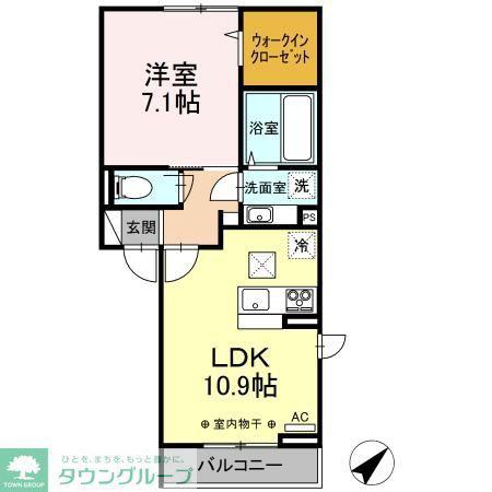 トリア テュラー(1LDK/1階)の間取り写真