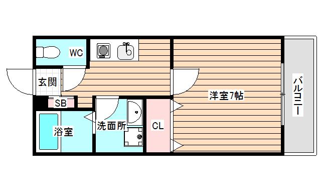 レオーネ(1K/1階)の間取り写真
