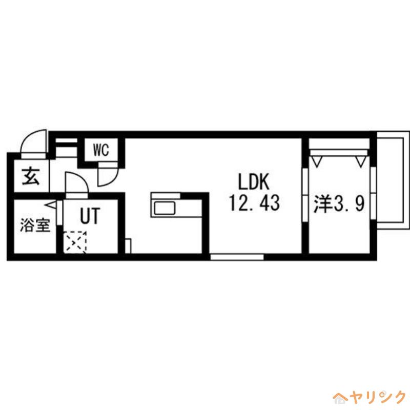 ティンガーラ須ヶ口 ウエスト(1LDK/2階)の間取り写真