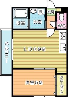 MOON緑ヶ丘(1LDK/1階)の間取り写真