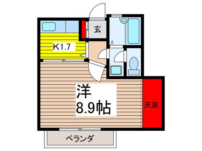 メゾンクリステーナ(1K/1階)の間取り写真