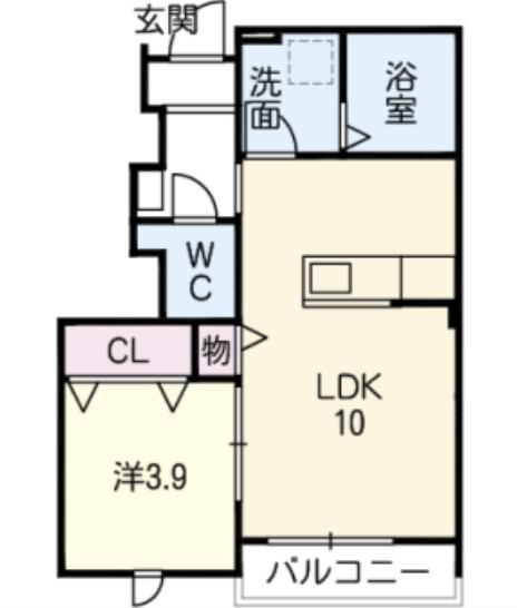 チッタ新舞子(1LDK/1階)の間取り写真