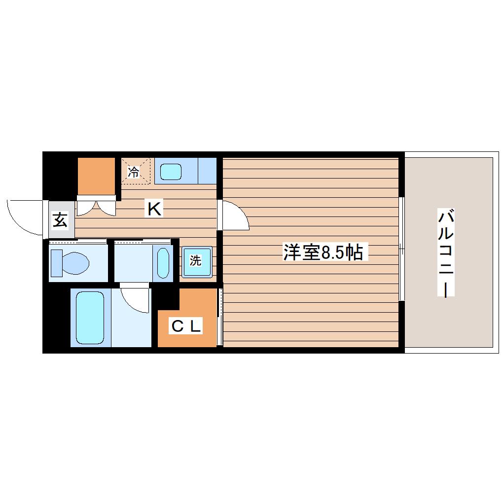 サンライズ(1K/3階)の間取り写真