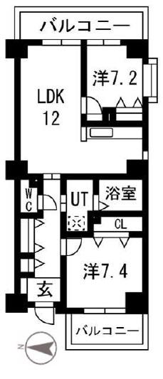 アクティ目黒駅前1棟(2LDK/4階)の間取り写真