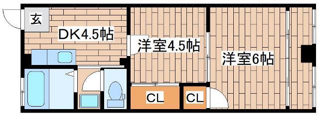 国玉マンション(2DK/2階)の間取り写真