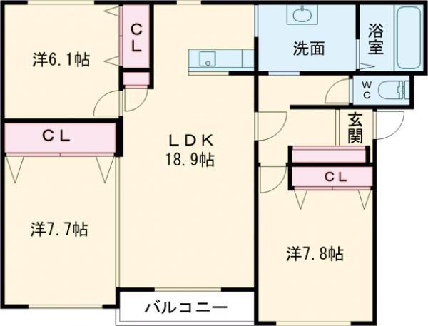 さくらTRA(3LDK/3階)の間取り写真