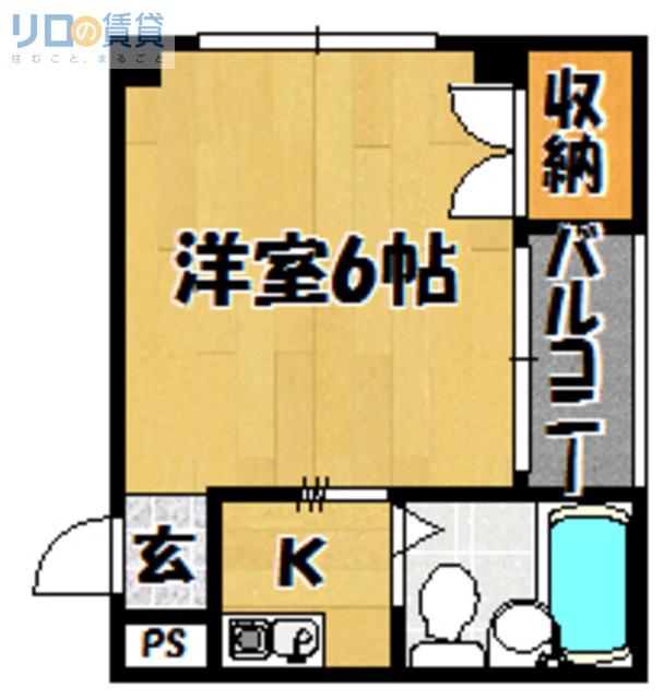 スクエアレジデンス豊里(ワンルーム/2階)の間取り写真