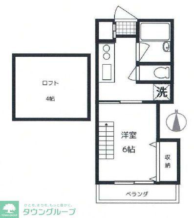シューフルール(1K/2階)の間取り写真