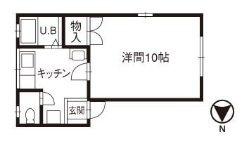 マーセルモンブラン A(1K/1階)の間取り写真