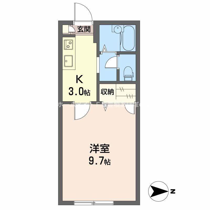 グリーンステージ信成 B(1K/1階)の間取り写真