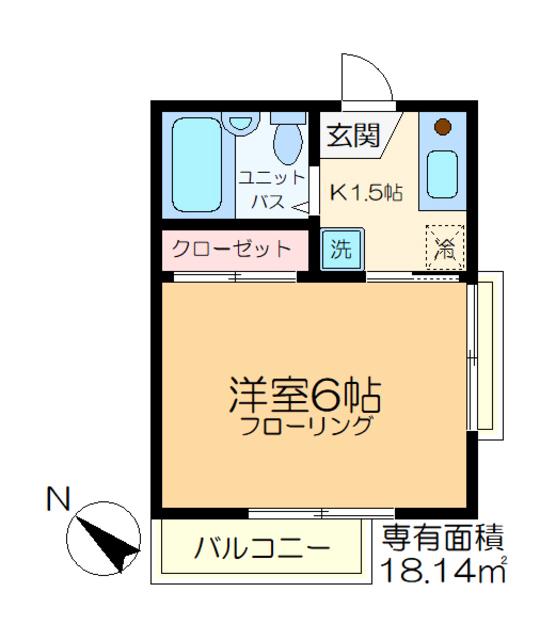 メゾン・テクノ(1K/2階)の間取り写真
