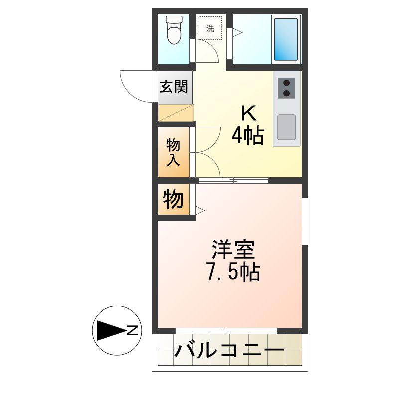 リベルSATO(1K/3階)の間取り写真