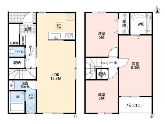 リーブルファイン深谷駅Ⅱ(3LDK/2階)の間取り写真