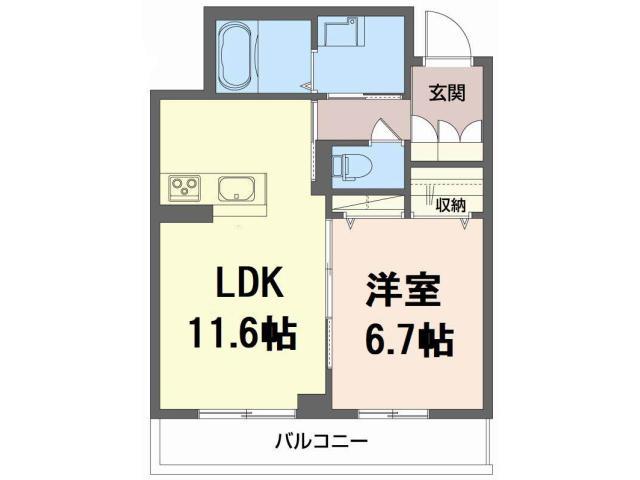 べレオ末広(1LDK/3階)の間取り写真