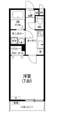 リブリプリマヴェーラ(1K/2階)の間取り写真