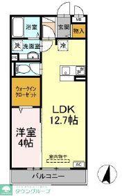 トレビナ保谷(1LDK/2階)の間取り写真