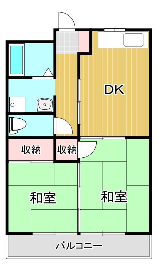 フリーダム5(2DK/3階)の間取り写真