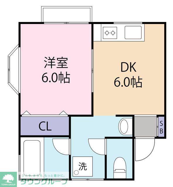 コーポ東逗(1DK/1階)の間取り写真
