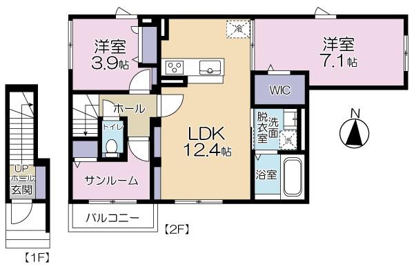 葛飾区東四つ木1丁目PJ(2SLDK/2階)の間取り写真