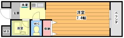 PAL千里山(1K/2階)の間取り写真