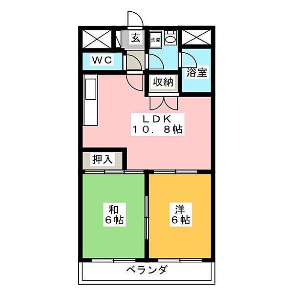 メゾンアイビス(2DK/7階)の間取り写真
