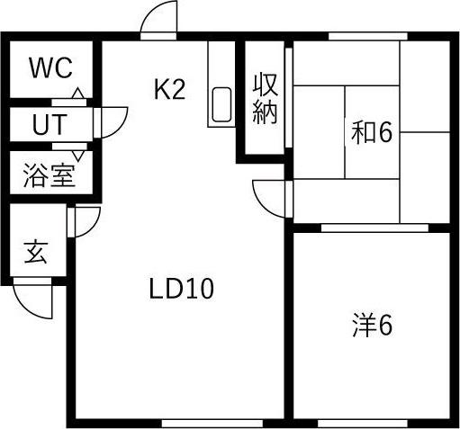 ハイツフェリス(2LDK/2階)の間取り写真