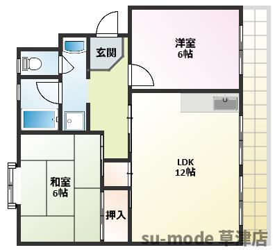 ハイツカームネス(2LDK/3階)の間取り写真