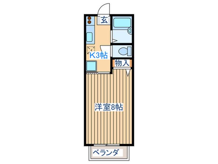 トゥインクルコート大手町(1K/1階)の間取り写真