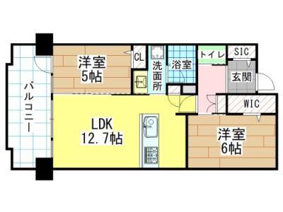 グランドパレス黒崎ランドマークス(2LDK/8階)の間取り写真