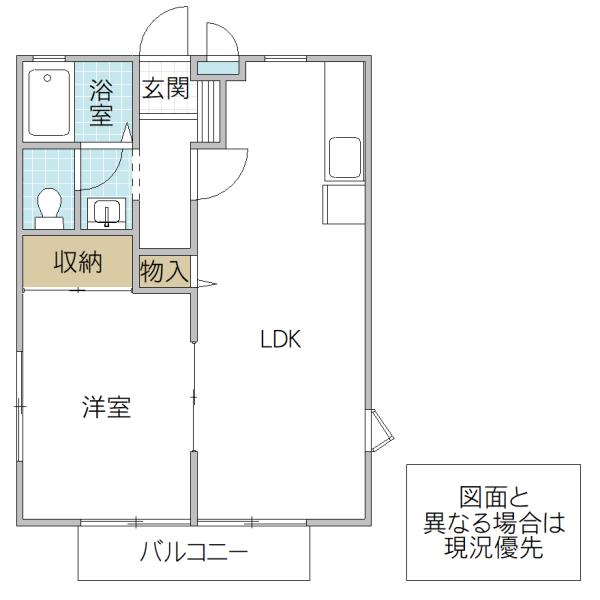 ボヌール(1LDK/1階)の間取り写真