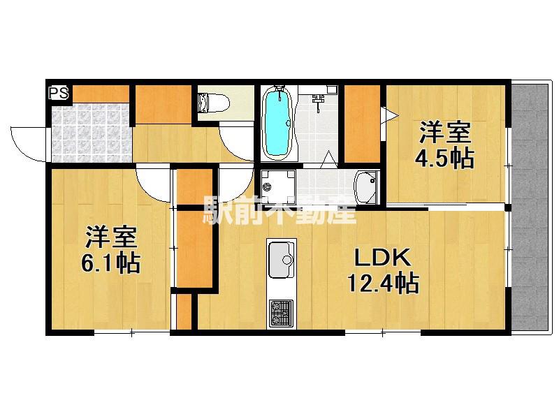 ブラン新宮中央(2LDK/2階)の間取り写真