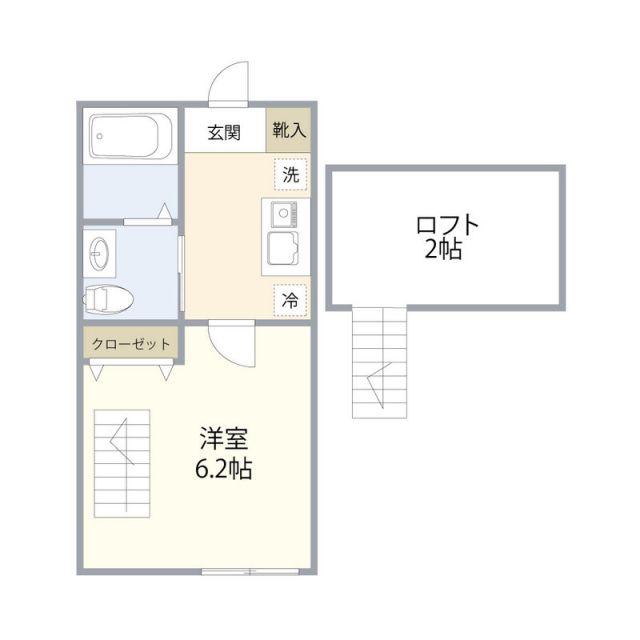 コンポジット相原(1K/2階)の間取り写真