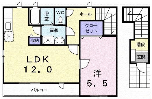 エアリ-(1LDK/2階)の間取り写真