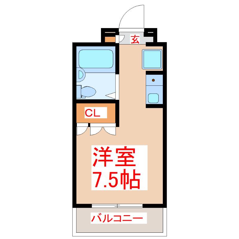 SPUR(ワンルーム/3階)の間取り写真