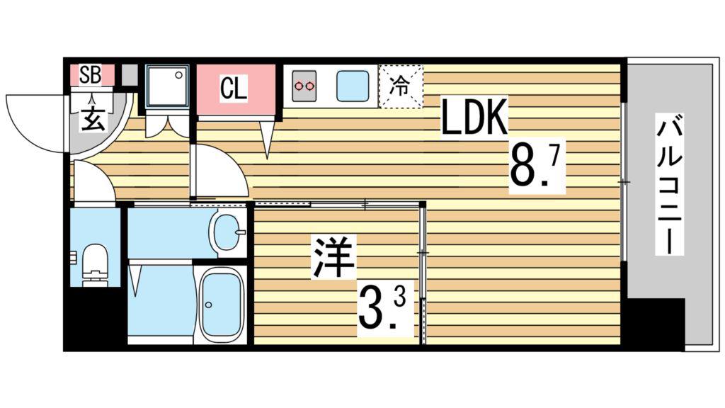 HMレジデンス(1LDK/3階)の間取り写真