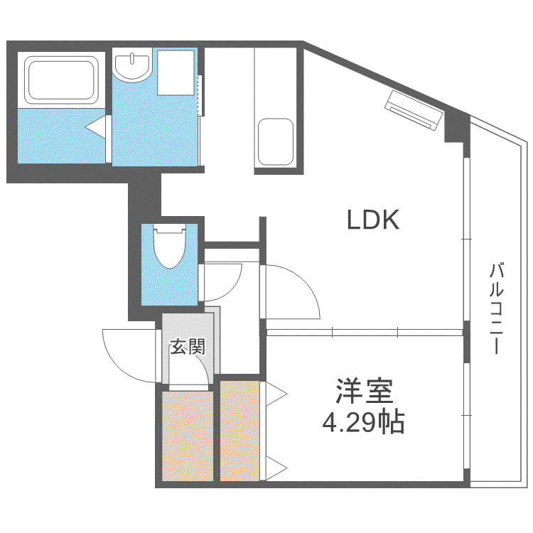 ヴェネーノ円山(1LDK/2階)の間取り写真