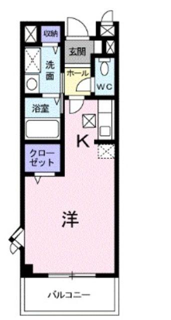 サニーヤード(1K/2階)の間取り写真