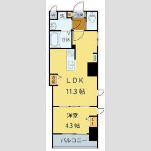 シエルエックス(1LDK/7階)の間取り写真