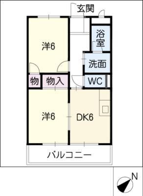 グレース春彩(2DK/1階)の間取り写真