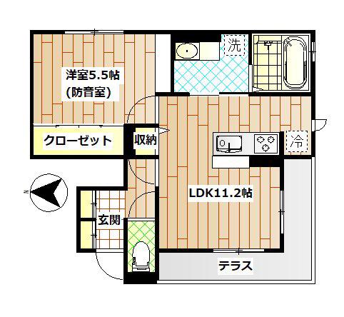 プティアンジュ(1LDK/1階)の間取り写真