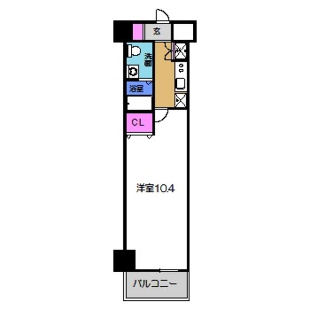 フェニックスレジデンス堺東(1K/6階)の間取り写真