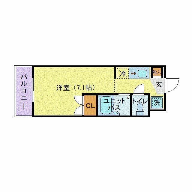 スチューデントハイツ代々木上原(ワンルーム/1階)の間取り写真