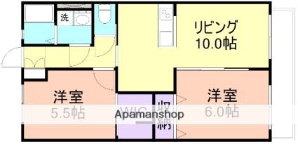 ローパスI・II(2LDK/1階)の間取り写真