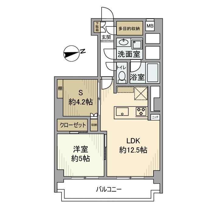 ヴィラロイヤル文京西片(1SLDK/4階)の間取り写真