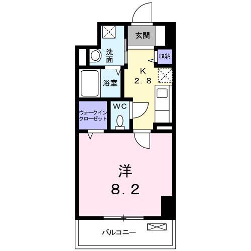 フォレスト引野(1K/3階)の間取り写真