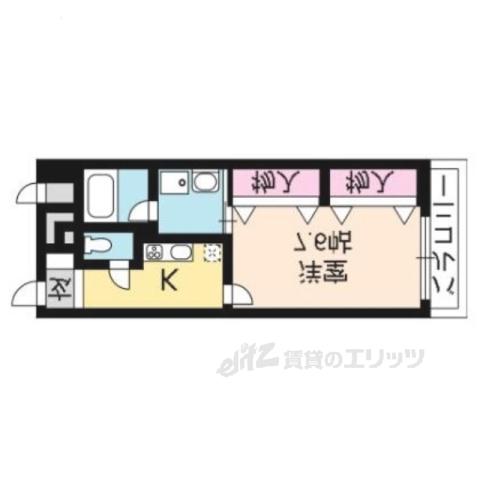 烏丸アネックス2(1K/5階)の間取り写真