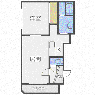 グランメール水車町(1LDK/2階)の間取り写真