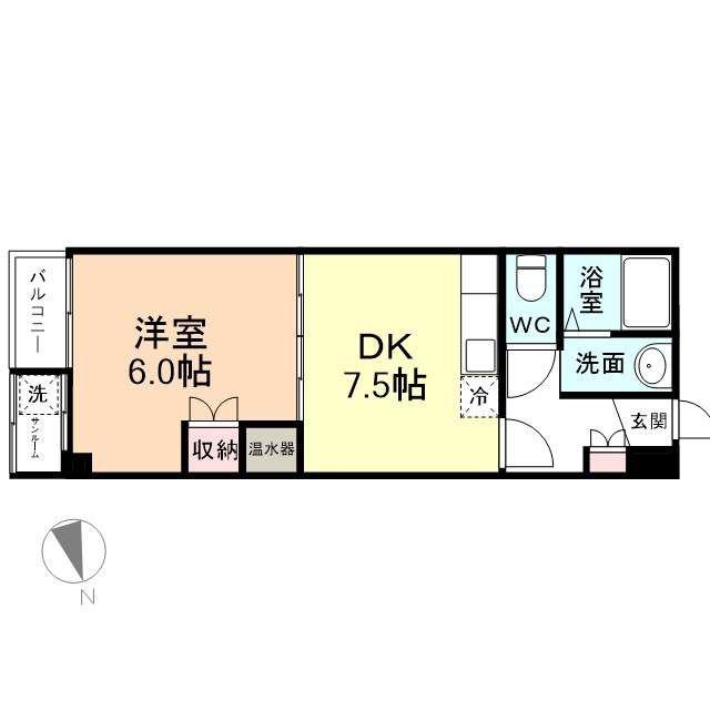 AGROST TOWER富山駅前(1DK/6階)の間取り写真