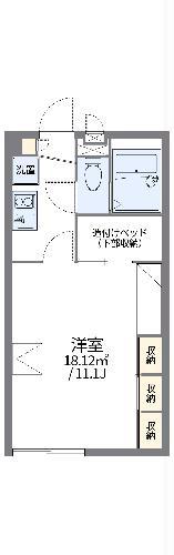 レオパレス一心(1K/2階)の間取り写真